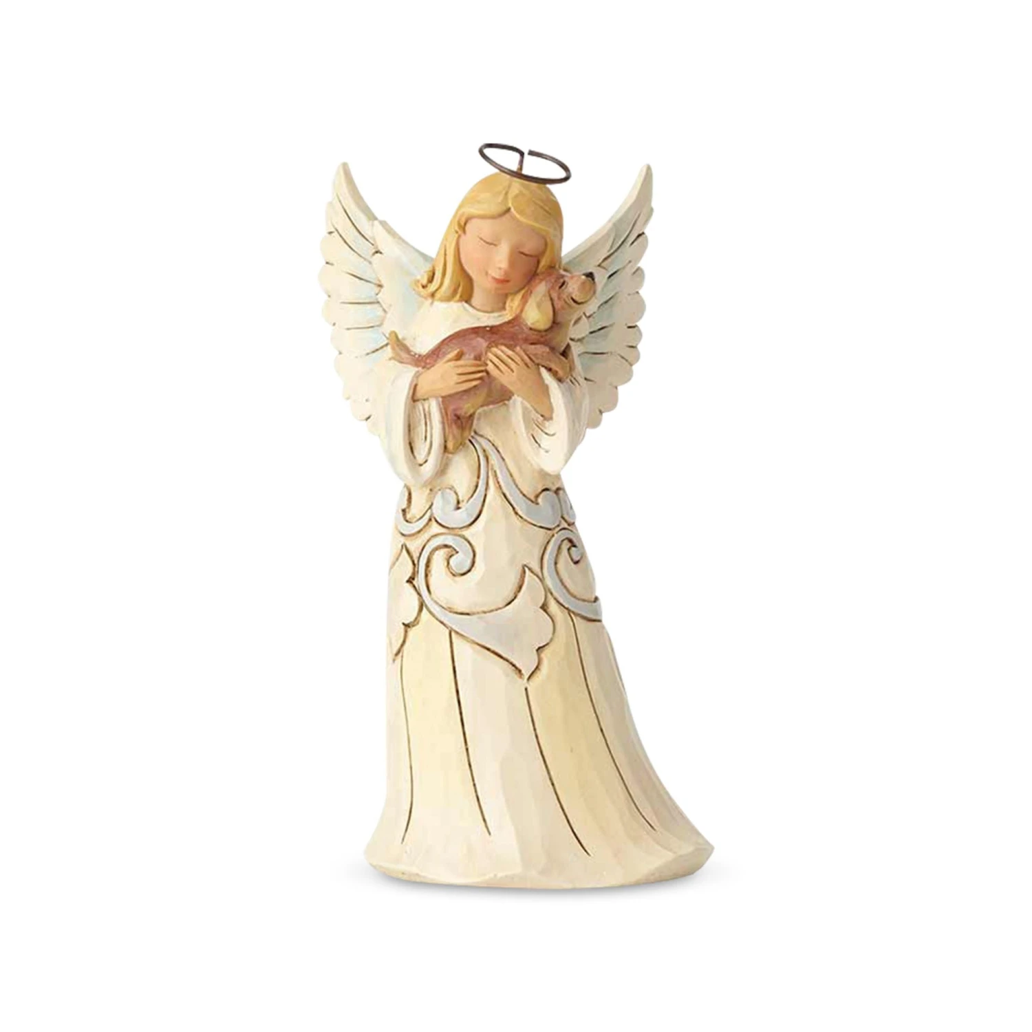 Enesco Gift Pint Sized Angel With Dog(White Farmhouse Angel With Dog) 2 Enesco Gift Pint Sized Angel With Dog(White Farmhouse Angel With Dog) - Image 2