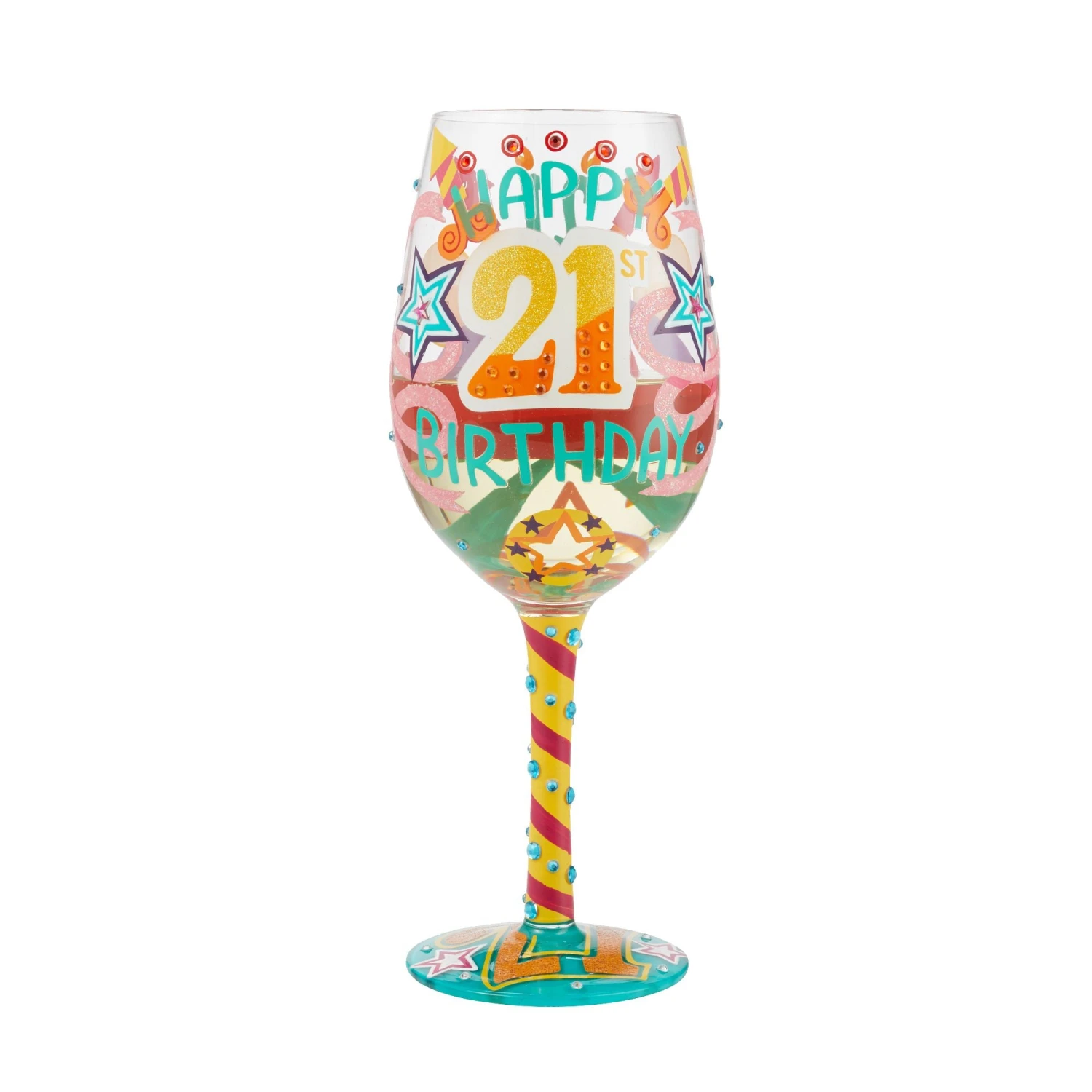 Enesco Gift Wine Glass Happy 21st Birthday(Wine Glass Happy 21st Birthday) 2 Enesco Gift Wine Glass Happy 21st Birthday(Wine Glass Happy 21st Birthday) - Image 2