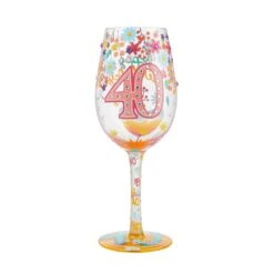 Enesco Gift Wine Glass Happy 40th Birthday(Wine Glass Happy 40th Birthday)