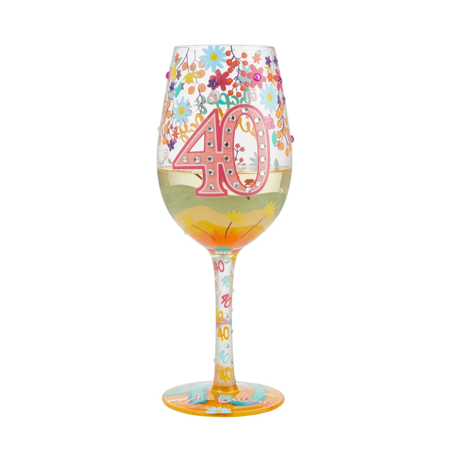 Enesco Gift Wine Glass Happy 40th Birthday(Wine Glass Happy 40th Birthday) 2 Enesco Gift Wine Glass Happy 40th Birthday(Wine Glass Happy 40th Birthday) - Image 2