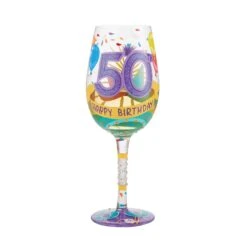 Enesco Gift Wine Glass Happy 50th Birthday(Wine Glass Happy 50th Birthday) 12 Enesco Gift Wine Glass Happy 50th Birthday(Wine Glass Happy 50th Birthday) -Enesco Gift 6010652 1