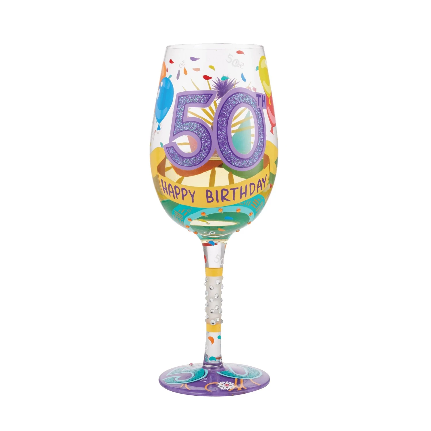 Enesco Gift Wine Glass Happy 50th Birthday(Wine Glass Happy 50th Birthday) 2 Enesco Gift Wine Glass Happy 50th Birthday(Wine Glass Happy 50th Birthday) - Image 2