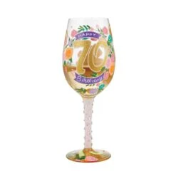 Enesco Gift Wine Glass Happy 70th Birthday(Wine Glass Happy 70th Birthday) 12 Enesco Gift Wine Glass Happy 70th Birthday(Wine Glass Happy 70th Birthday) -Enesco Gift 6010654 1