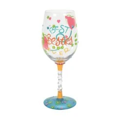Enesco Gift Best Besties Ever Wine Glass(Best Besties Ever Wine Glass)