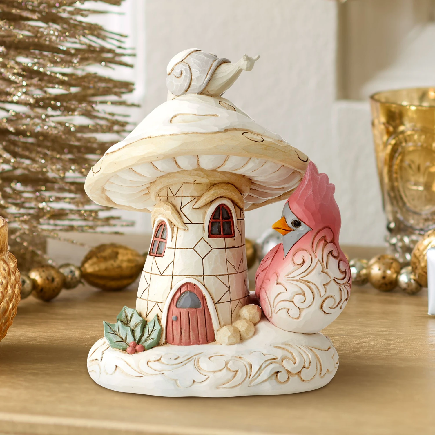 Enesco Gift Woodland Mushroom House/Bird(Gnome Mushroom House) 2 Enesco Gift Woodland Mushroom House/Bird(Gnome Mushroom House) - Image 2