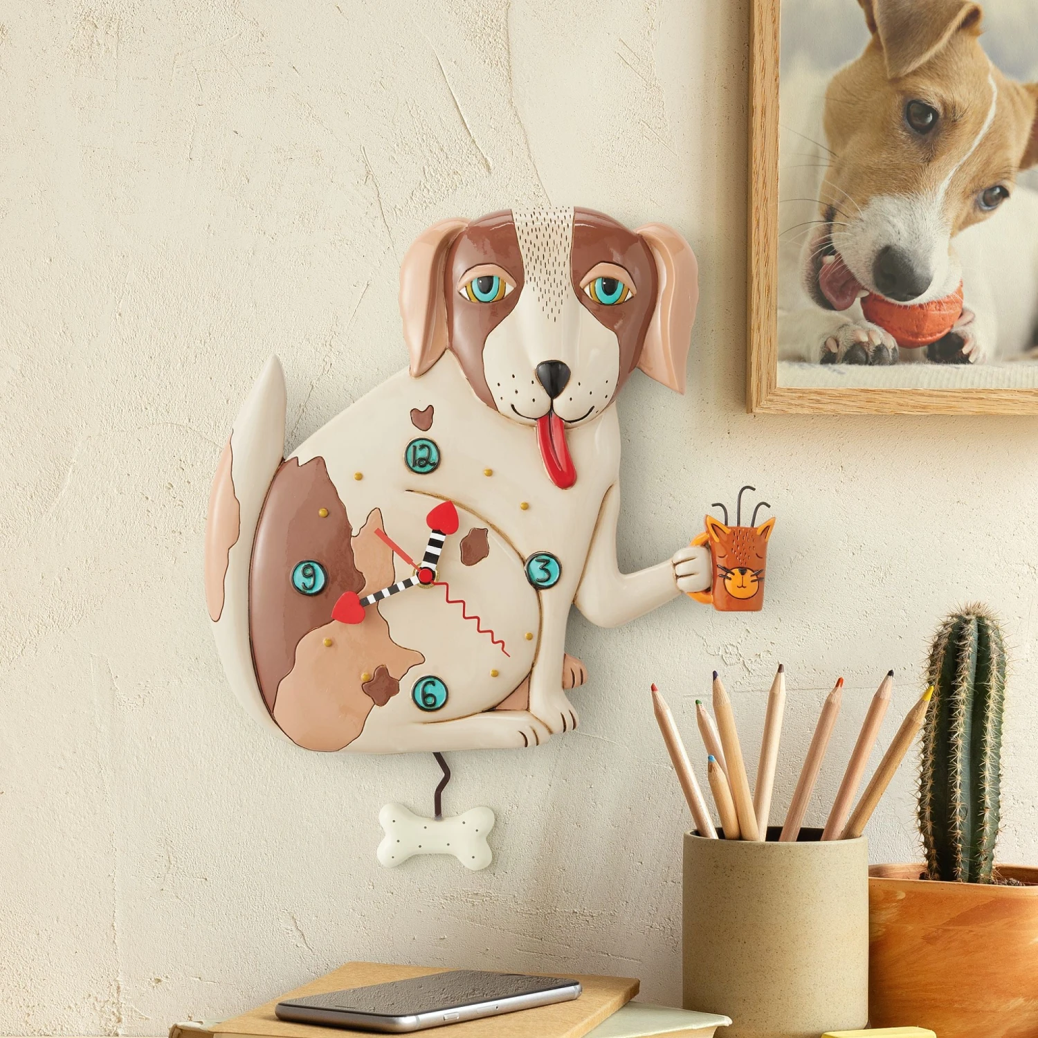 Enesco Gift No Bones (Dog) Clock(No Bones Dog Clock) 2 Enesco Gift No Bones (Dog) Clock(No Bones Dog Clock) - Image 2