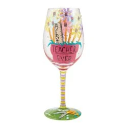 Enesco Gift Best Teacher Ever Wine Glass(Best Teacher Ever Wine Glass)