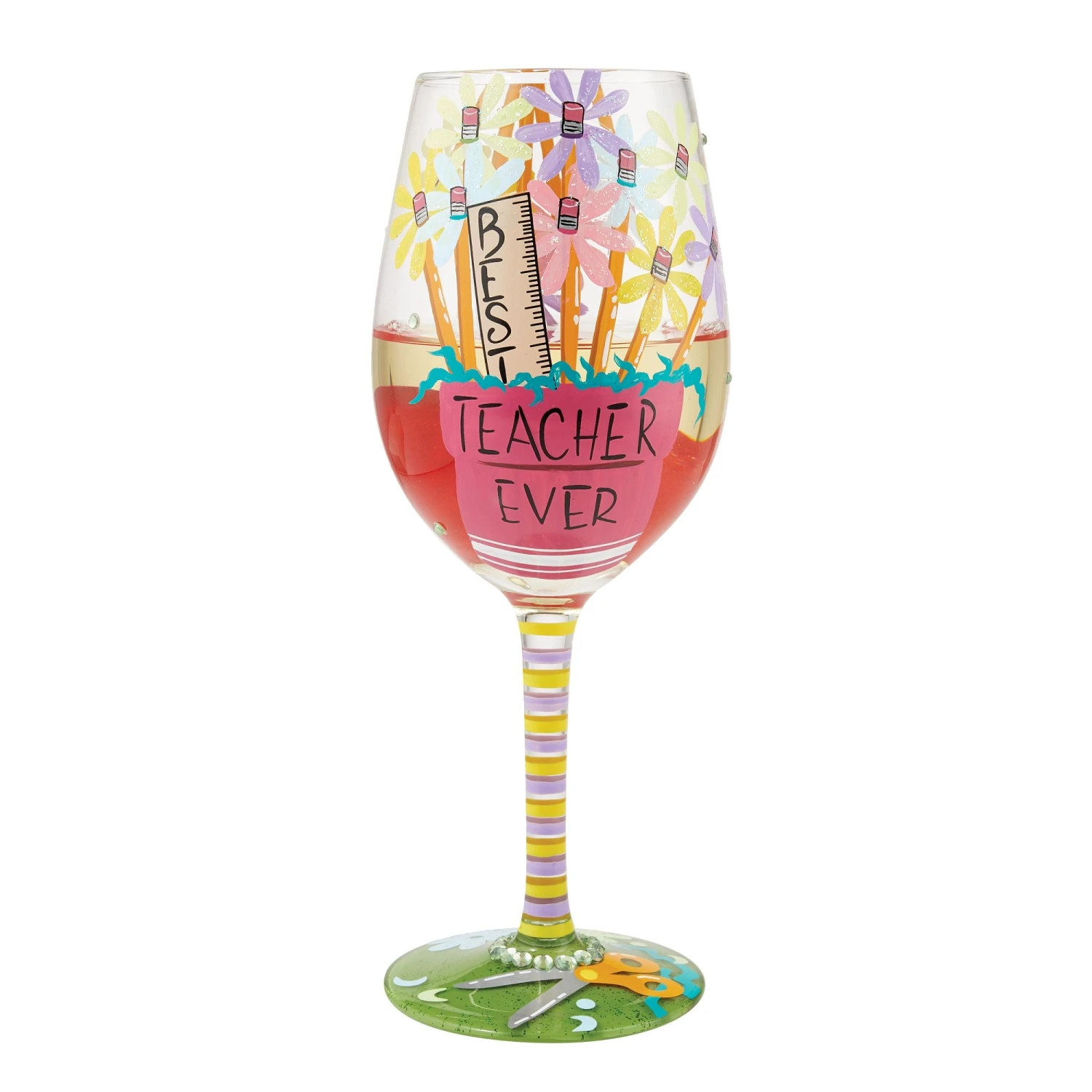 Enesco Gift Best Teacher Ever Wine Glass(Best Teacher Ever Wine Glass) 2 Enesco Gift Best Teacher Ever Wine Glass(Best Teacher Ever Wine Glass) - Image 2