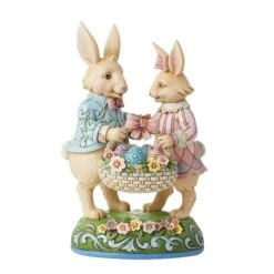 Enesco Gift Bunny Couple With Basket Fig(Bunny Couple With Basket Fig)