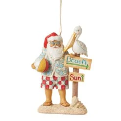 Enesco Gift Santa With Sign Ornament(Santa With Sign Ornament)