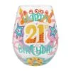 Enesco Gift Happy 21st Stemless Wine Glass(Happy 21st Stemless Wine Glass)