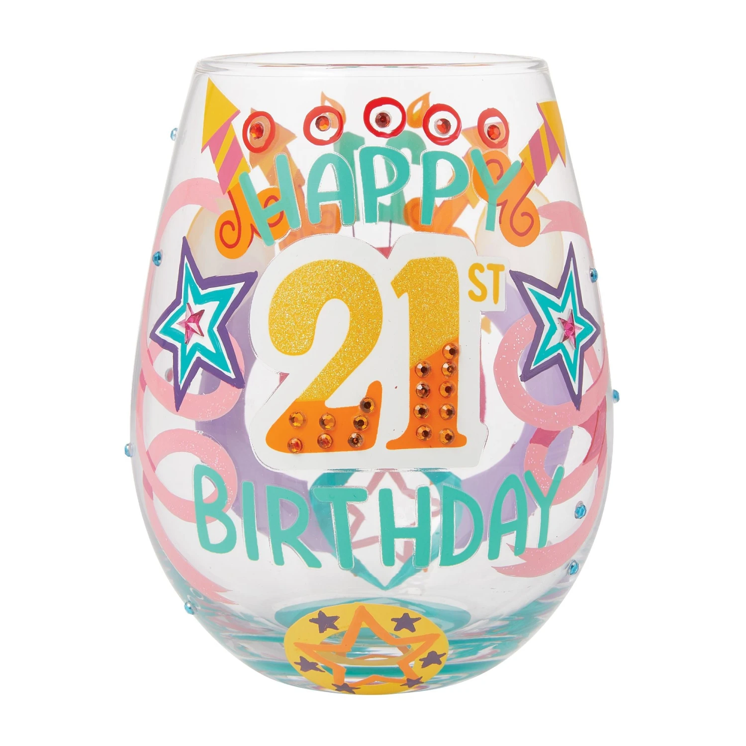 Enesco Gift Happy 21st Stemless Wine Glass(Happy 21st Stemless Wine Glass) 1 Enesco Gift Happy 21st Stemless Wine Glass(Happy 21st Stemless Wine Glass)