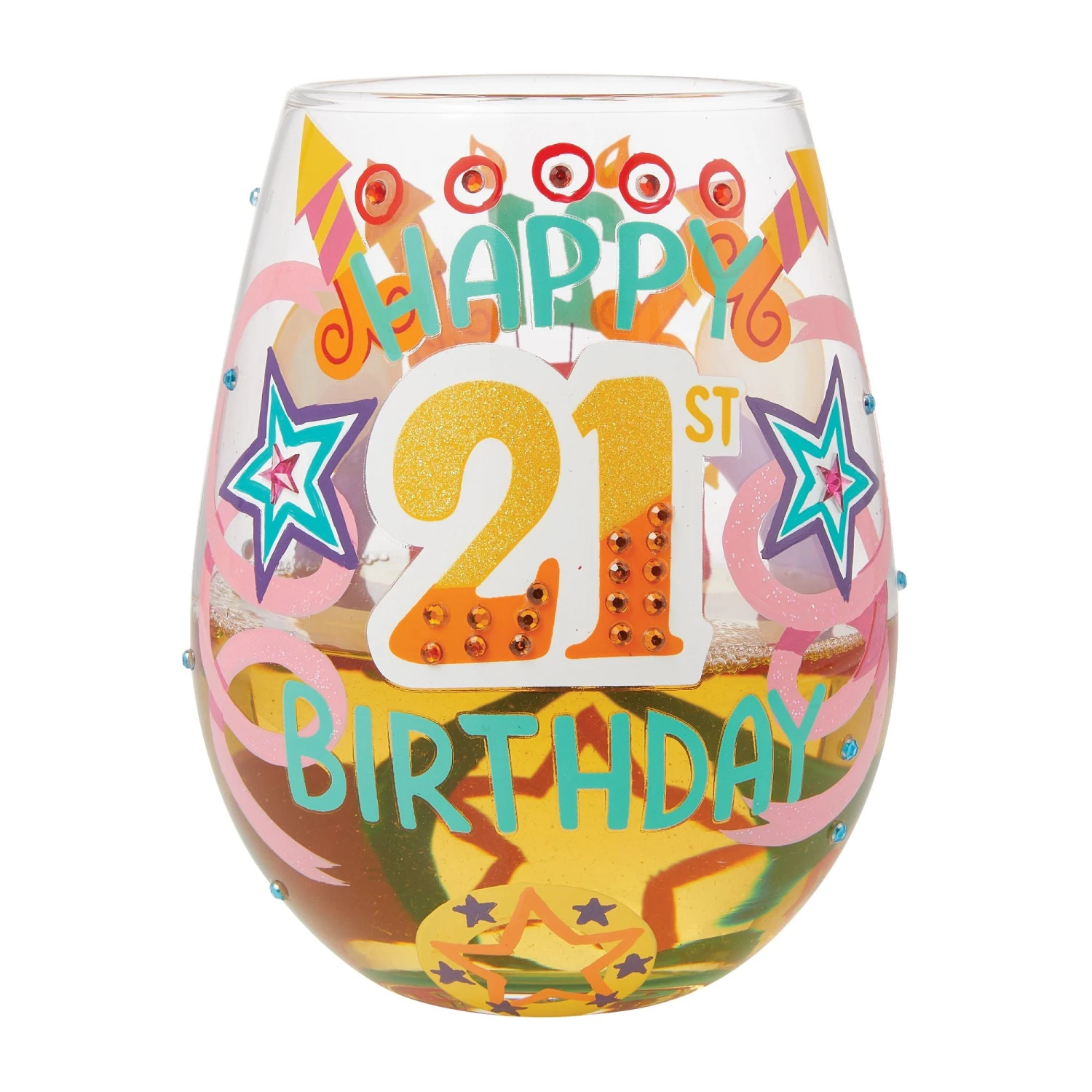 Enesco Gift Happy 21st Stemless Wine Glass(Happy 21st Stemless Wine Glass) 2 Enesco Gift Happy 21st Stemless Wine Glass(Happy 21st Stemless Wine Glass) - Image 2