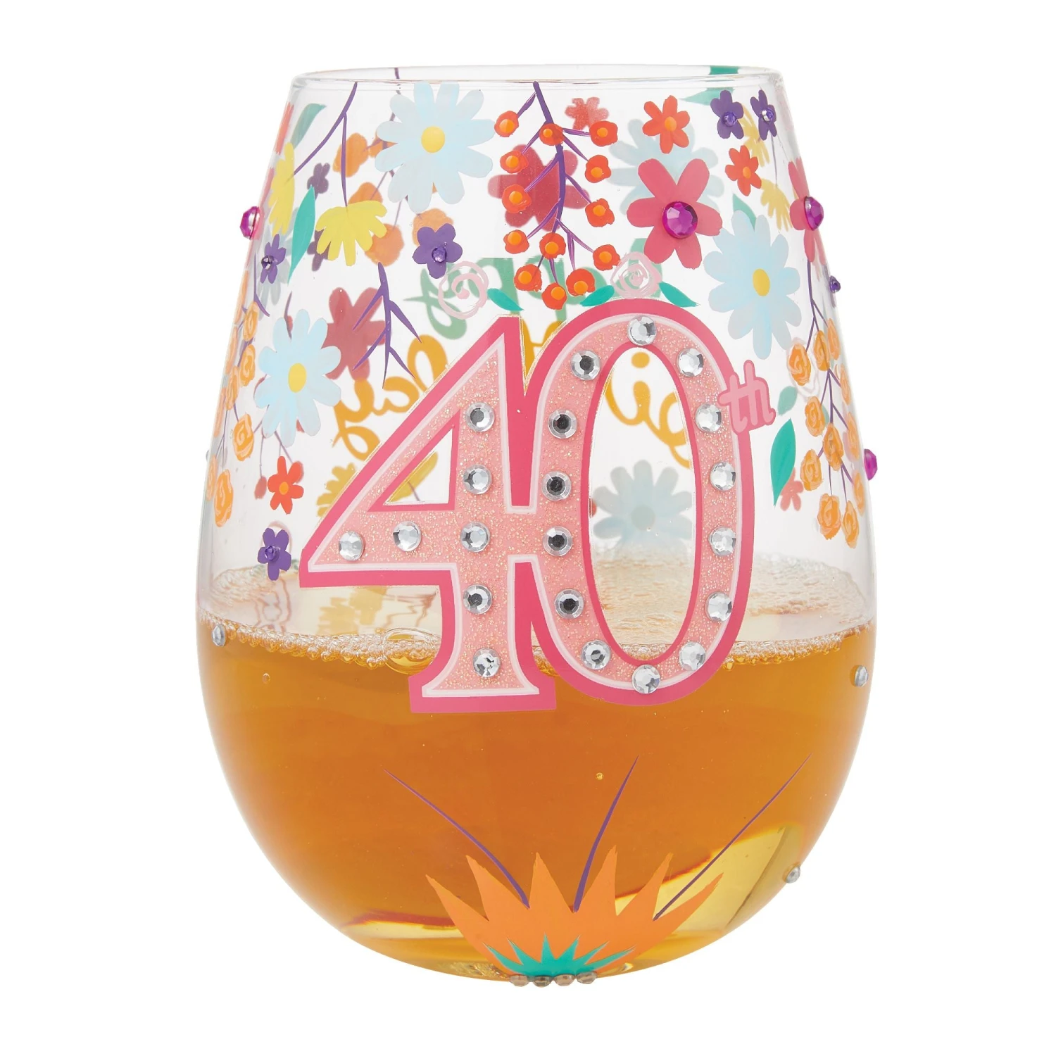 Enesco Gift Happy 40th Stemless Wine Glass(Happy 40th Stemless Wine Glass) 2 Enesco Gift Happy 40th Stemless Wine Glass(Happy 40th Stemless Wine Glass) - Image 2