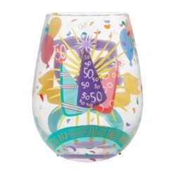 Enesco Gift Happy 50th Stemless Wine Glass(Happy 50th Stemless Wine Glass) -Enesco Gift 6015282 3