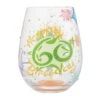 Enesco Gift Happy 60th Stemless Wine Glass(Happy 60th Stemless Wine Glass)