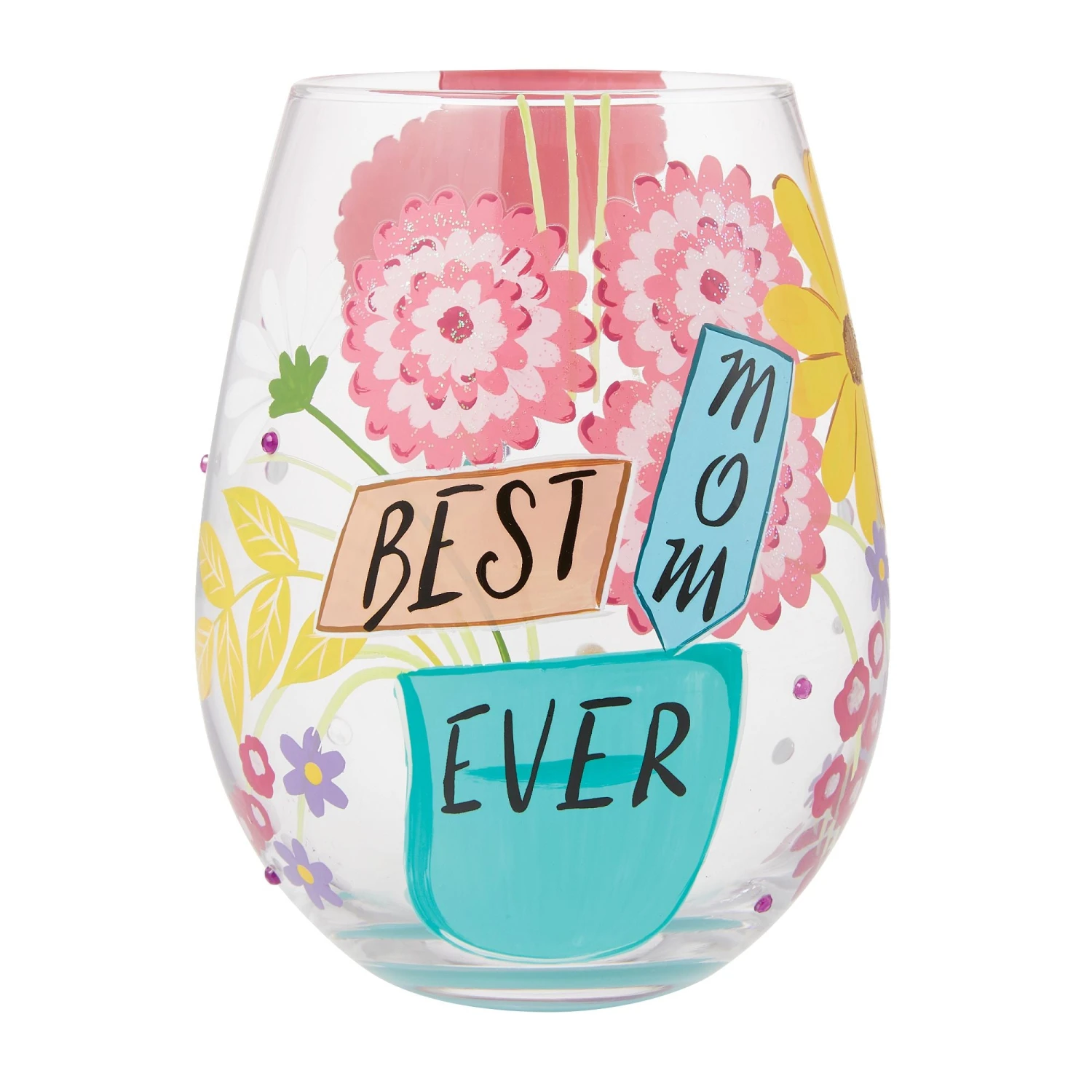 Enesco Gift Best Mom Stemless Wine Glass(Best Mom Stemless Wine Glass) 1 Enesco Gift Best Mom Stemless Wine Glass(Best Mom Stemless Wine Glass)