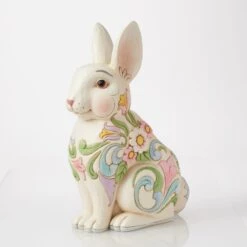 Enesco Gift Planter White Floral Rabbit(Planter White Floral Rabbit) -Enesco Gift 6016933 1