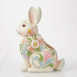 Enesco Gift Planter White Floral Rabbit(Planter White Floral Rabbit) -Enesco Gift 6016933 3