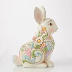 Enesco Gift Planter White Floral Rabbit(Planter White Floral Rabbit) -Enesco Gift 6016933 4