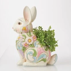 Enesco Gift Planter White Floral Rabbit(Planter White Floral Rabbit) -Enesco Gift 6016933 6