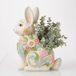 Enesco Gift Planter White Floral Rabbit(Planter White Floral Rabbit) -Enesco Gift 6016933 7