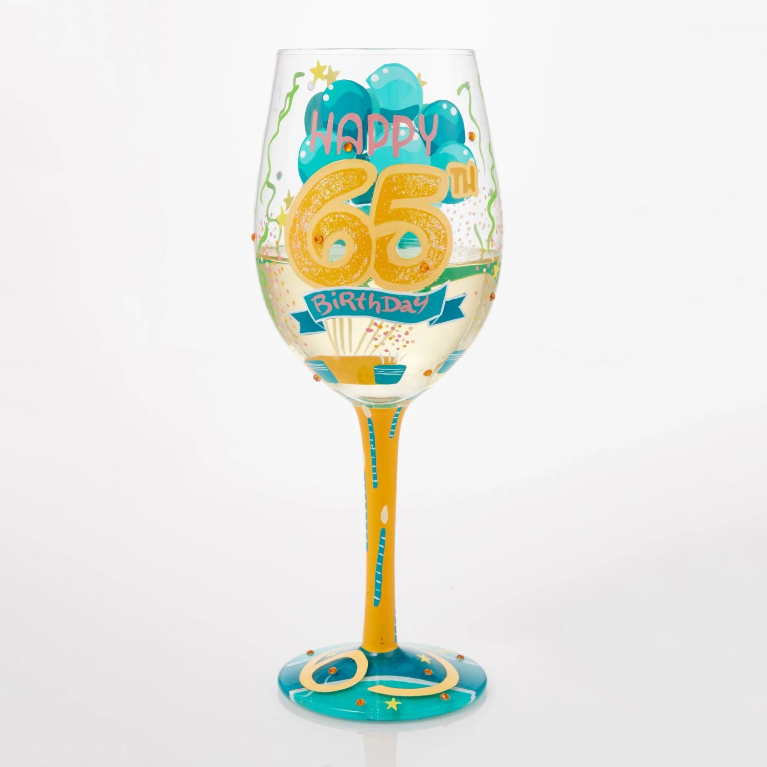 Enesco Gift Happy 65th Wine Glass(Happy 65th Wine Glass) 2 Enesco Gift Happy 65th Wine Glass(Happy 65th Wine Glass) - Image 2