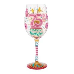 Enesco Gift Happy 75th Wine Glass(Happy 75th Wine Glass)