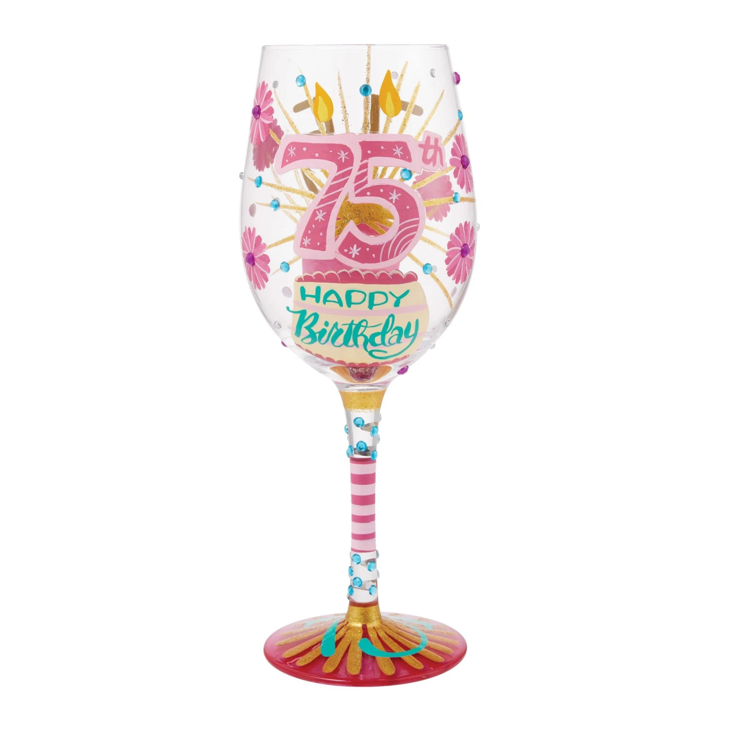 Enesco Gift Happy 75th Wine Glass(Happy 75th Wine Glass) 1 Enesco Gift Happy 75th Wine Glass(Happy 75th Wine Glass)