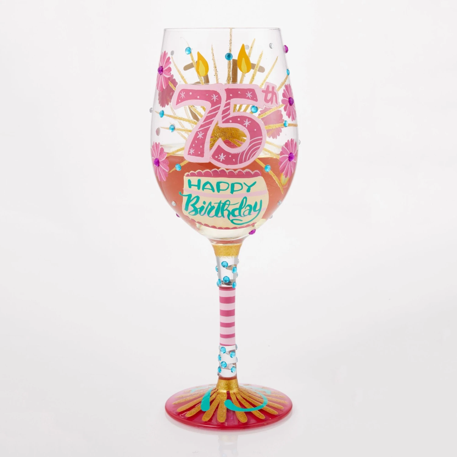 Enesco Gift Happy 75th Wine Glass(Happy 75th Wine Glass) 2 Enesco Gift Happy 75th Wine Glass(Happy 75th Wine Glass) - Image 2