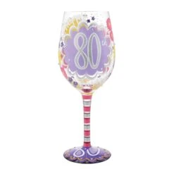 Enesco Gift Happy 80th Wine Glass(Happy 80th Wine Glass)