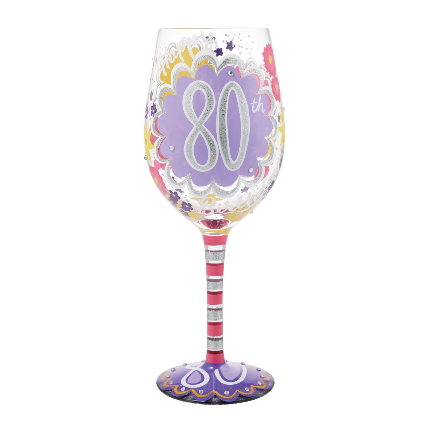 Enesco Gift Happy 80th Wine Glass(Happy 80th Wine Glass) 1 Enesco Gift Happy 80th Wine Glass(Happy 80th Wine Glass)