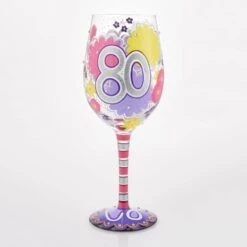 Enesco Gift Happy 80th Wine Glass(Happy 80th Wine Glass) 12 Enesco Gift Happy 80th Wine Glass(Happy 80th Wine Glass) -Enesco Gift 6016993 3