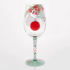 Enesco Gift Warm Holiday Wishes Wine Glass(Warm Holiday Wishes Wine Glass) -Enesco Gift 6017344 3