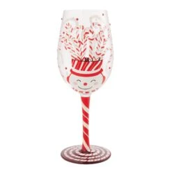 Enesco Gift Candy Cane Jar Wine Glass(Candy Cane Jar Wine Glass)