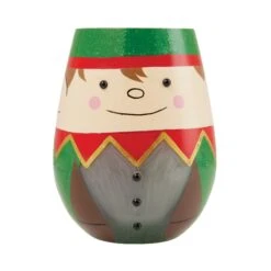 Enesco Gift Christmas Elf Stemless Wine(Christmas Elf Stemless Wine)