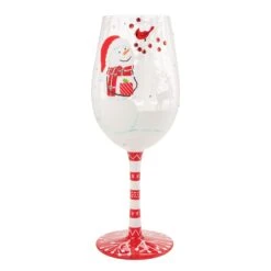 Enesco Gift Crimson And Snow Wine Glass(Crimson And Snow Wine Glass)
