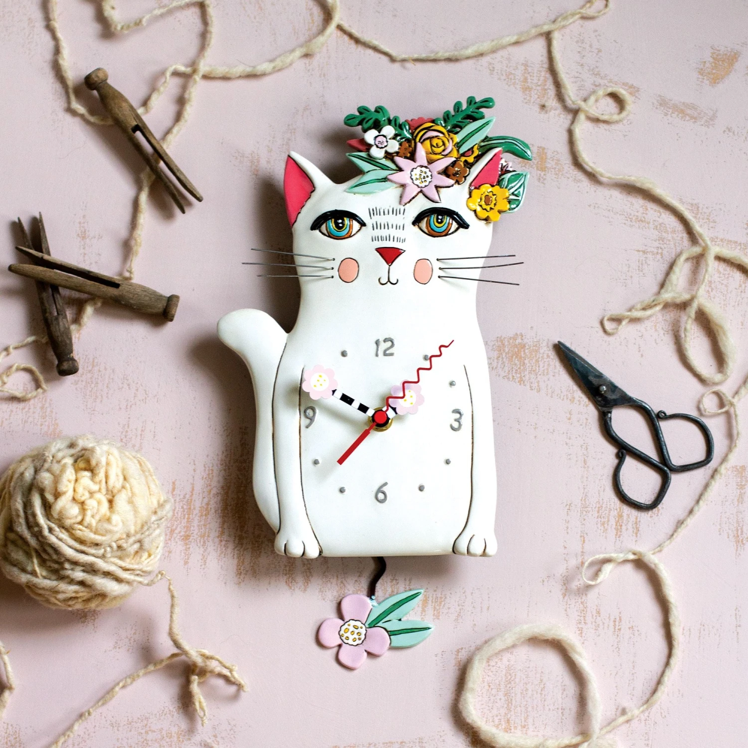 Enesco Gift Pretty Kitty Clock(Clock 68) 2 Enesco Gift Pretty Kitty Clock(Clock 68) - Image 2